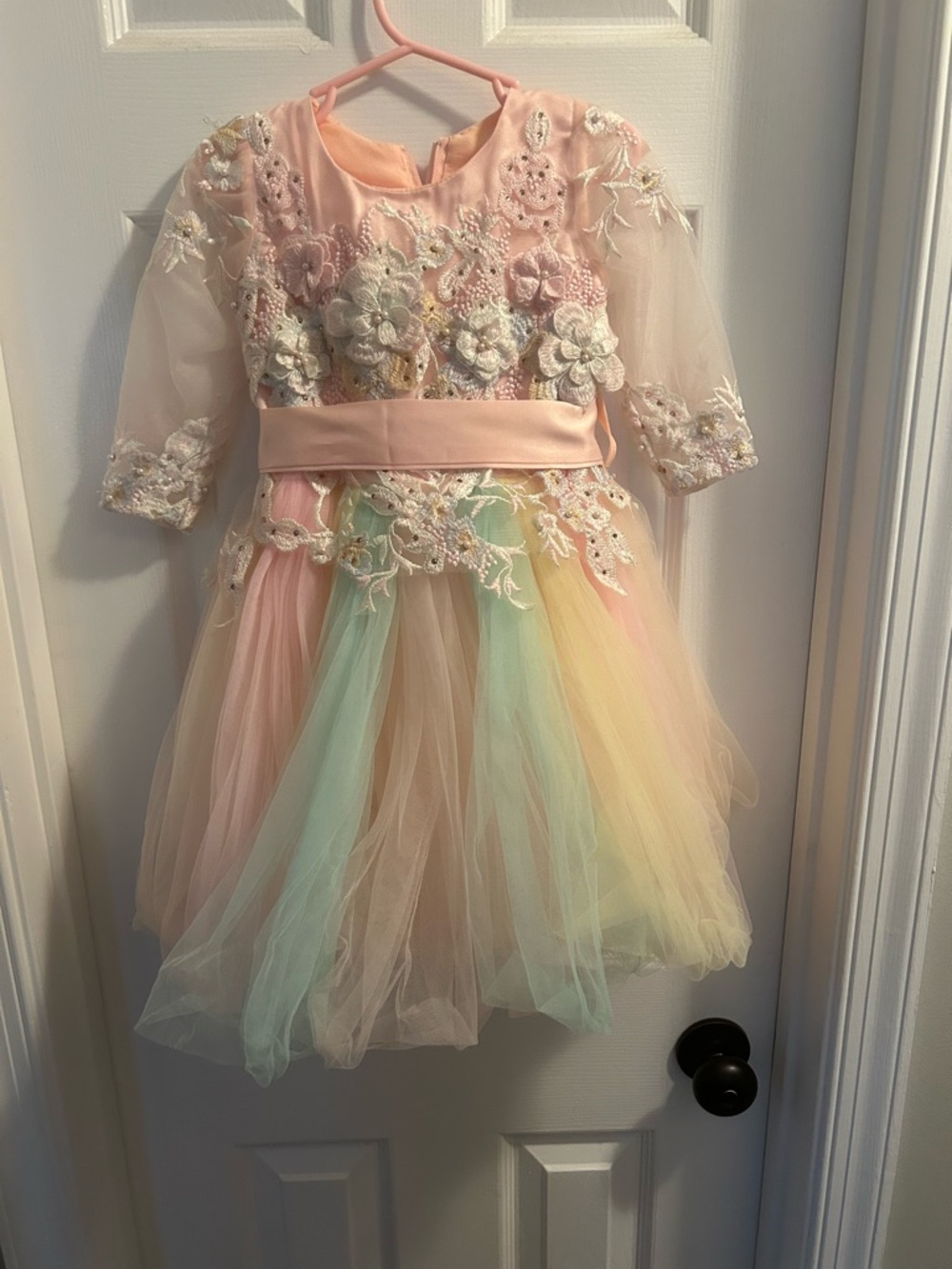 Pastel Floral Tulle Party Dress